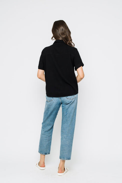 Nina-Roll Cuff Short Sleeve Shirt